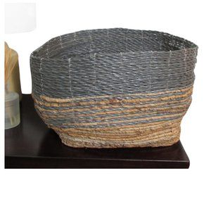 Large Slouchy Wicker Gray and Natural Basket